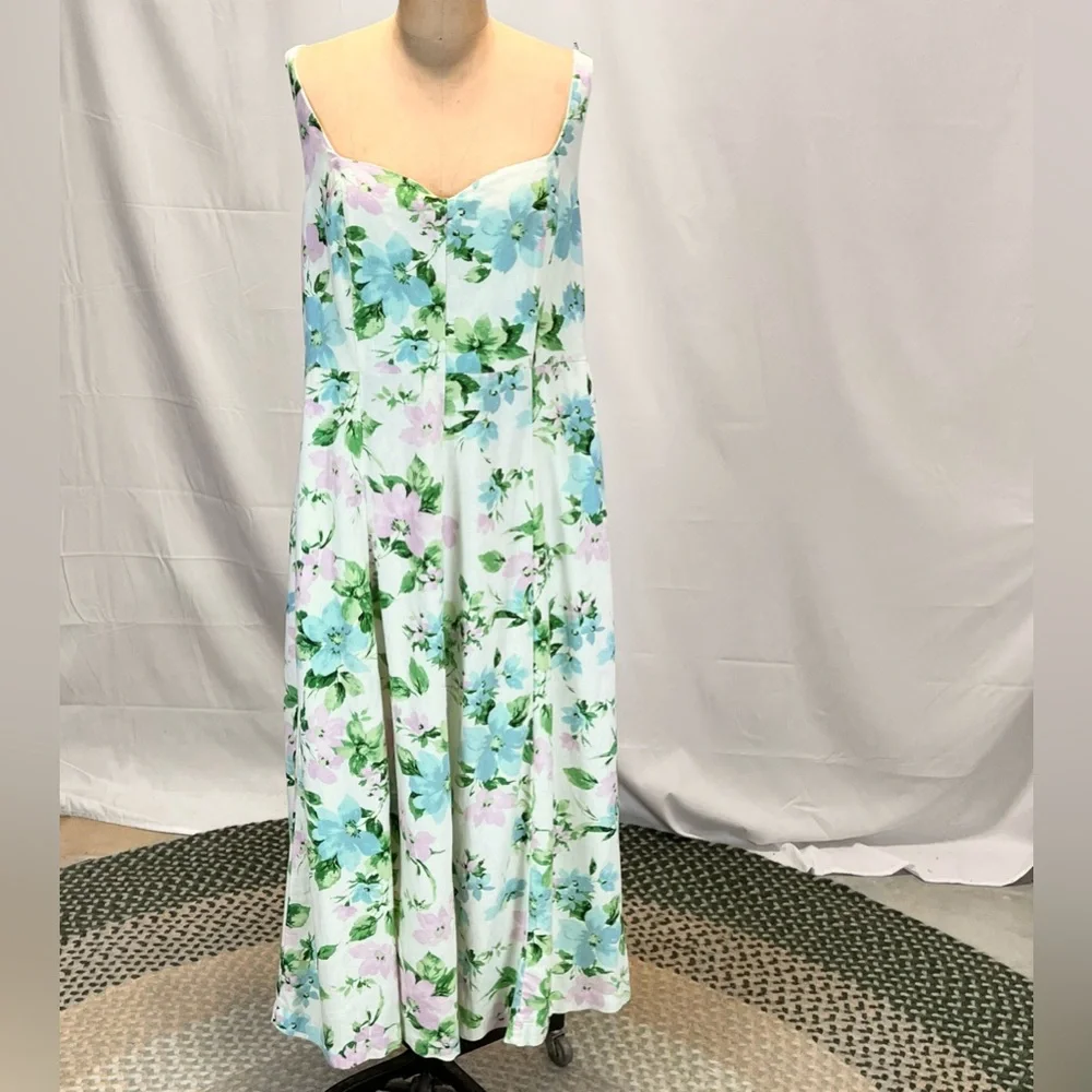 Old Navy cottage country flower garden linen sundress sun dress smocked new‎ nwt